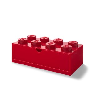 LEGO Aufbewahrungsstein mit Schubfach und 8 Noppen in Rot 5006142