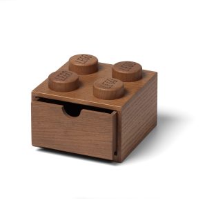 LEGO Schubkasten mit 4 Noppen aus dunklem Eichenholz 5007115