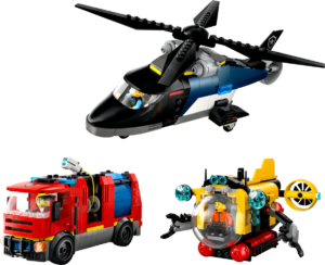 LEGO Kombinationsset mit Hubschrauber, Löschauto und U-Boot 60462